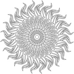 Sun Mandala Coloring Page