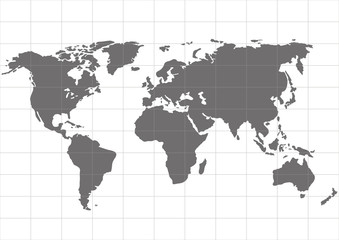 Vector World map with continent on a white background. vector illustrations