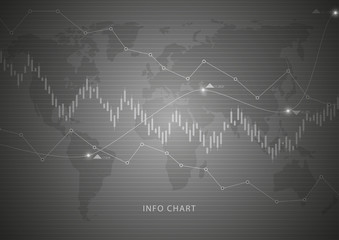 Abstract financial chart with stock graph market.Vector illustration