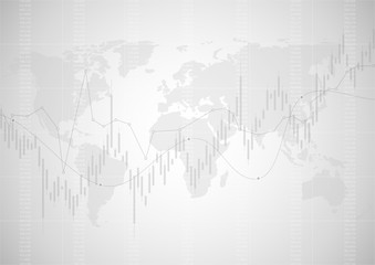 Abstract financial chart with stock graph market.Vector illustration