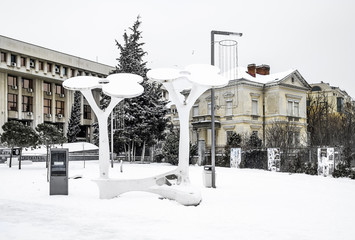Obraz premium Winter panorama of Burgas city 2