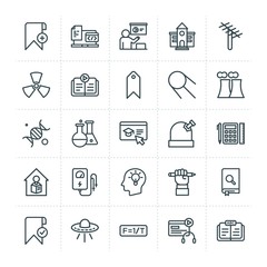 Modern Simple Set of science, bookmarks, education Vector outline Icons. ..Contains such Icons as  blended,  learning,  antenna,  learn and more on white background. Fully Editable. Pixel Perfect.