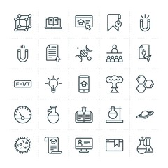 Fototapeta premium Modern Simple Set of science, bookmarks, education Vector outline Icons. ..Contains such Icons as college, illness, science, delete and more on white background. Fully Editable. Pixel Perfect.