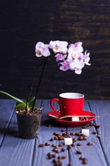 coffee with orchid