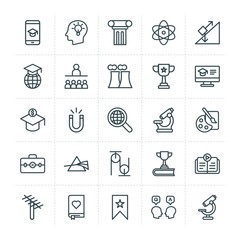 Modern Simple Set of science, bookmarks, education Vector outline Icons. ..Contains such Icons as  symbol,  online, science,  management and more on white background. Fully Editable. Pixel Perfect.