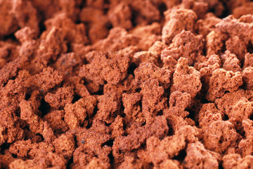 Instant coffee in granules. Instant coffee background macro.