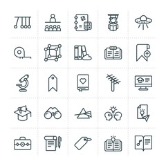 Modern Simple Set of science, bookmarks, education Vector outline Icons. ..Contains such Icons as  exchange,  concept, pendulum,  template and more on white background. Fully Editable. Pixel Perfect.