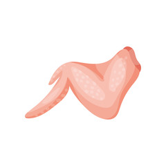 Raw chicken wing, fresh meat concept vector Illustration on a white background