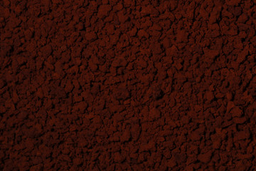 Instant coffee in granules. Instant coffee background macro.