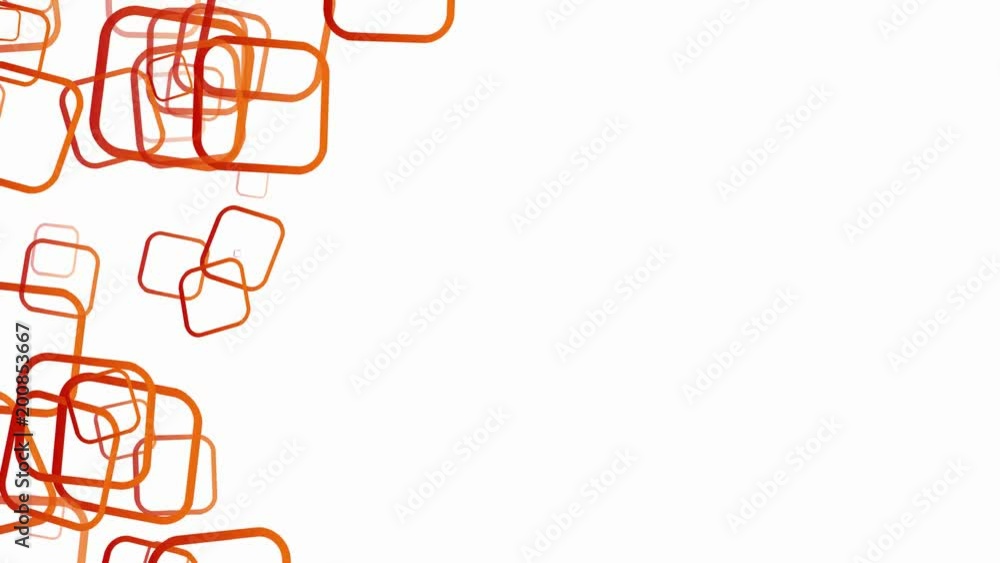 Aufkleber abstract geometrical round corners squares design. orange window rectangles at the left side on the 