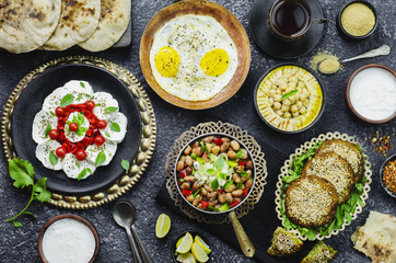 Arabic cuisine; Middle Eastern traditional breakfast. It's also Ramadan 'Suhur' or 'Sahur'. It's an Islamic term referring to the meal consumed early in the morning by Muslims before fasting.