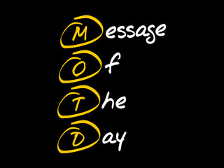 MOTD - Message Of The Day, acronym business concept