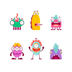 Characters monsters. Flat design vector illustration.