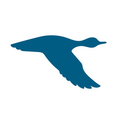 vector silhouette flying duck