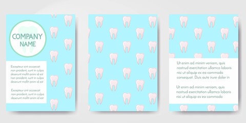 Set of different brochures about dental care,stomatology clinic and orthodontics,dental hygiene and services. Oral hygiene. Template for flyer, magazine, poster,cover, banner,greeting card,invitation