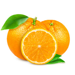 fresh orange isolated on white background