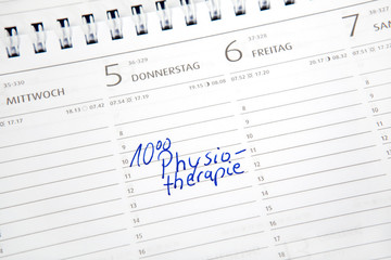 Eintrag im Kalender: Physiotherapie