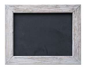 Slate, frame for pictures and photos made of wood in rustic style (on white background).
