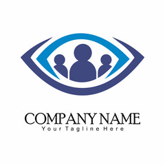 Eye Heath and Community People Logo Vector Template