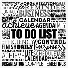 Obraz premium To Do List word cloud collage, business concept background