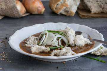 Beef Goulash with onion and home-made bread