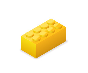 Fototapeta premium Bright colorful yellowbrick in isometric view on white