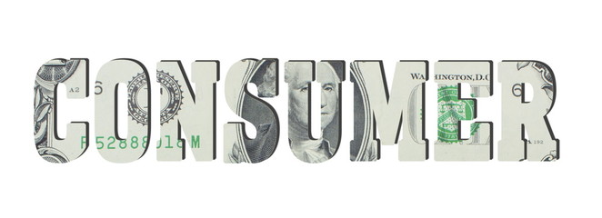 consumer. American dollar banknotes. Background with money