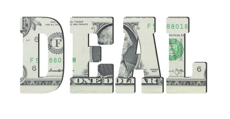 deal. American dollar banknotes. Background with money