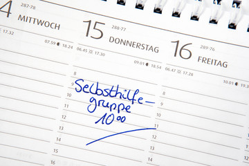 Eintrag im Kalender: Selbsthilfegruppe
