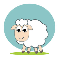 Sheep flat vector icon. Sheep sketch icon for web, mobile and infographics. Hand drawn . Isolated on white background.