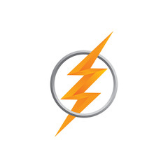 orange thunder bolt sign logo