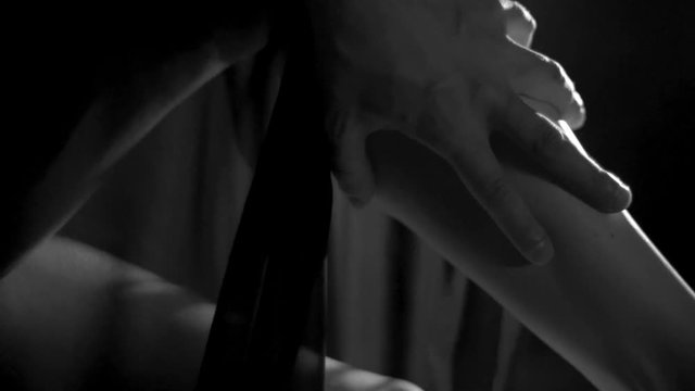 true gentleman , hand on her legs