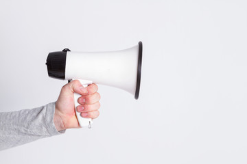 Fototapeta premium Man holding megaphone