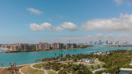 Aerial view of Fisher Island in Miami, Florida
