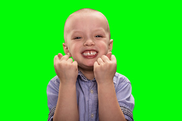 the boy shows a figure, a gesture of contempt and disrespect