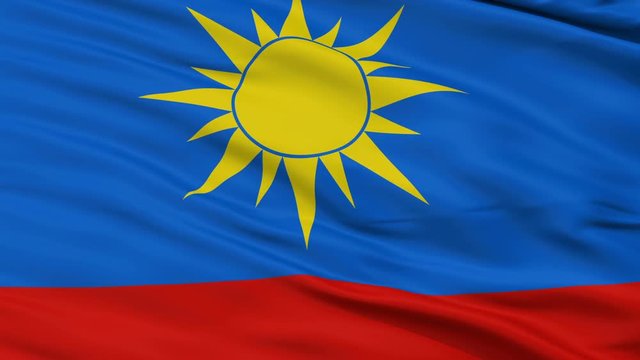 Artyom  closeup flag, city of Russia, realistic animation seamless loop - 10 seconds long