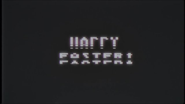 retro videogame HAPPY EASTER text computer old tv glitch interference noise screen animation seamless loop New quality universal vintage motion dynamic animated background colorful joyful video
