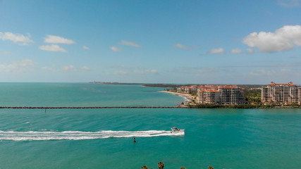 Aerial view of Fisher Island in Miami, Florida