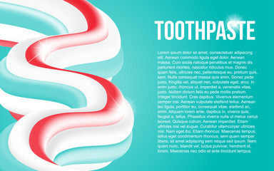 Vector illustration of Multicolored squeezed toothpaste background in white, red and green colors