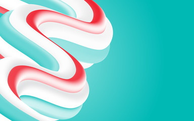 Vector illustration of Multicolored squeezed toothpaste background in white, red and green colors - 200862245