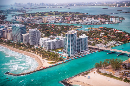 Haulover Beach park aerial view, Miami