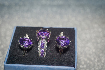 Silver Ring with Purple Zircon