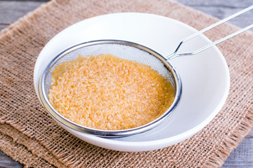 Fresh homemade trout yellow caviar