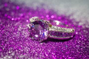 Silver Ring with Purple Zircon