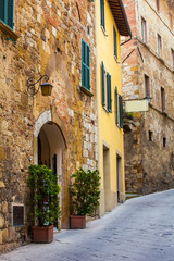 Fototapeta na wymiar street of a small old town in Tuscany. Italy