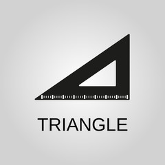 Triangle Ruler icon. Triangle Ruler symbol. Flat design. Stock - Vector illustration