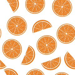 Fototapeta premium Seamless pattern from cut half oranges