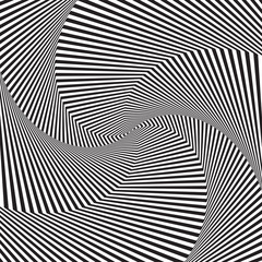 Optical art. Optical illusion background. Modern geometric background. Monochrome vector pattern. Design for wallpaper, wrapping, fabric, background, backdrops, prints, banners.