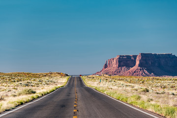 Empty scenic highway in Monument Valley