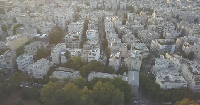Tel Aviv aerial skyline drone footage 4k flat dcinelike ungraded